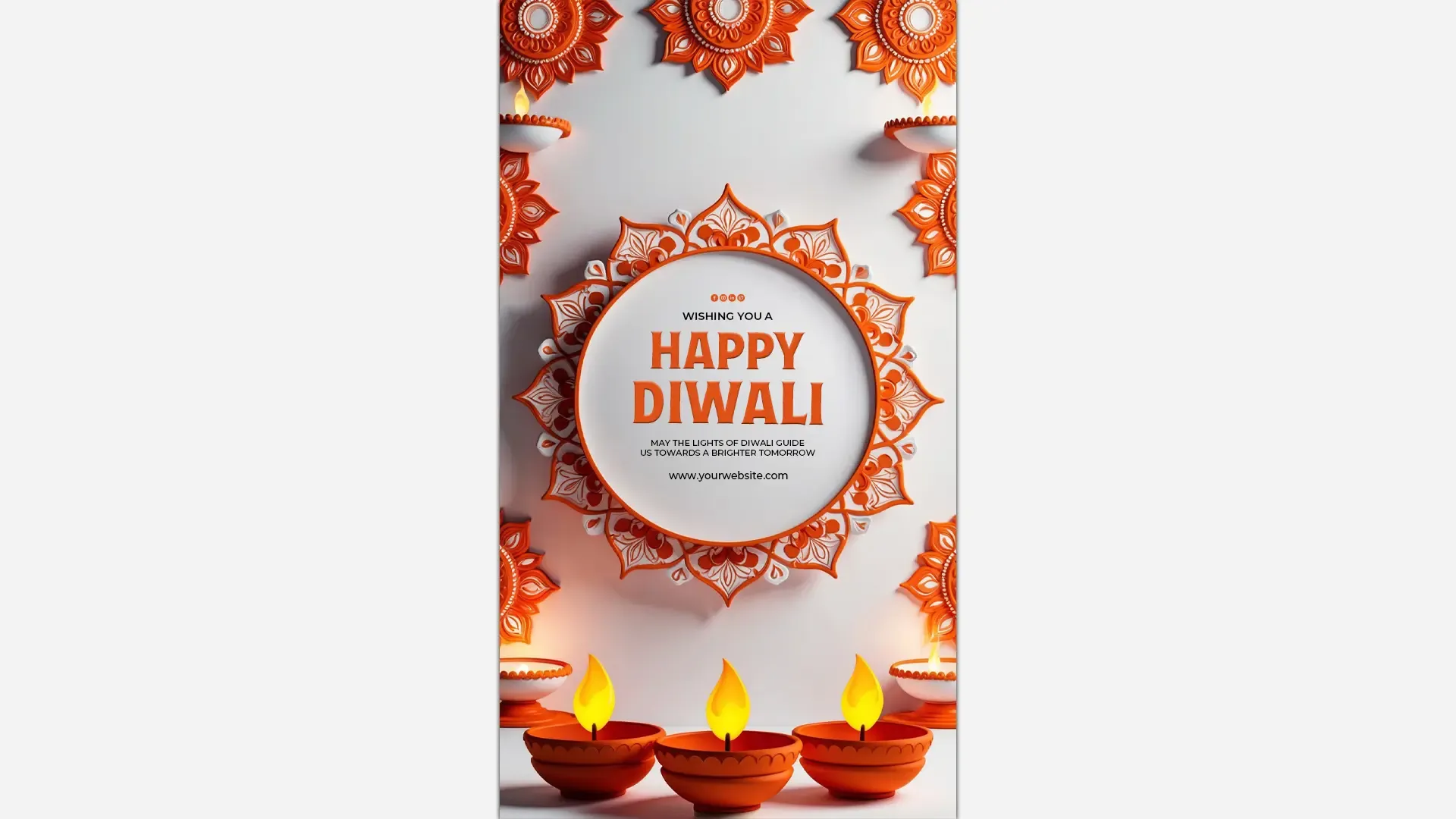 Elegant Diwali Wishes Instagram Story PSD for Celebrating the Festival of Lights image